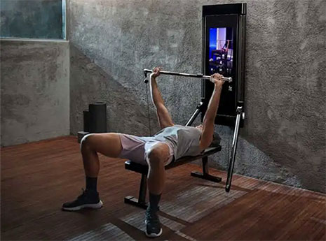 Space saving home online gym